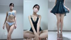 (4K 세로) 하늘색 속옷 & 초록색 슬립 룩북 촬영 직캠 / Underwear Lingerie Model Photoshoot Session