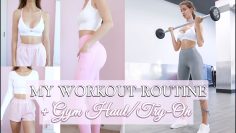 AT HOME FRIENDLY WORKOUT ROUTINE + LikeBunny GymWear Haul & Try-On