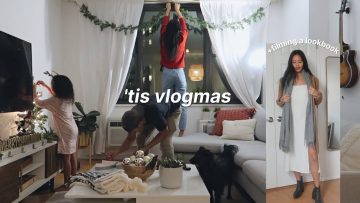 vlogmas ep. 04: decorating our apartment, errands w/ me + filming a winter lookbook