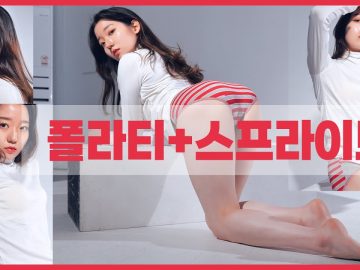 하얀색 폴라티 스프라이트 팬티 룩북 , 4k 모델 직캠 피팅 영상 , 청순 섹시 코디  , Korean female model underwear lookbook