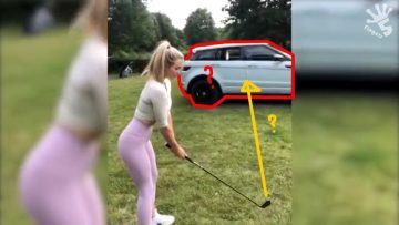 golf girl tiktoks swing outfits trickshots practice vlog song hits camera
