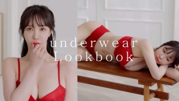 (4K 룩북 고화질) 한 번 보면 아쉬운 붉은색 란제리 모델 룩북💗 언더웨어 룩북 직캠 Try on underwear Lookbook 눈앞에서 갈아입는 직캠